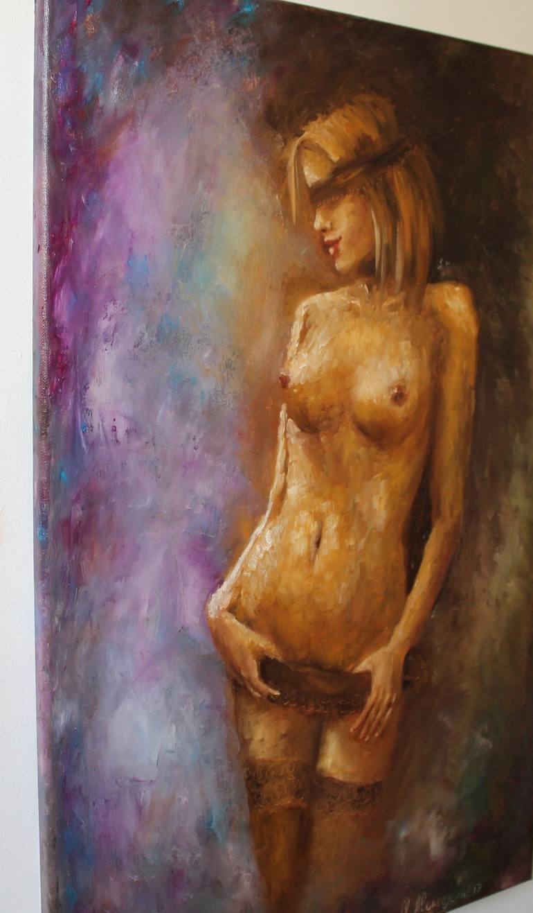 Original Fine Art Women Painting by Natalie Aleksejeva