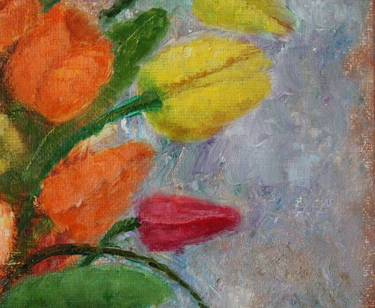Original Expressionism Floral Painting by Natalie Aleksejeva