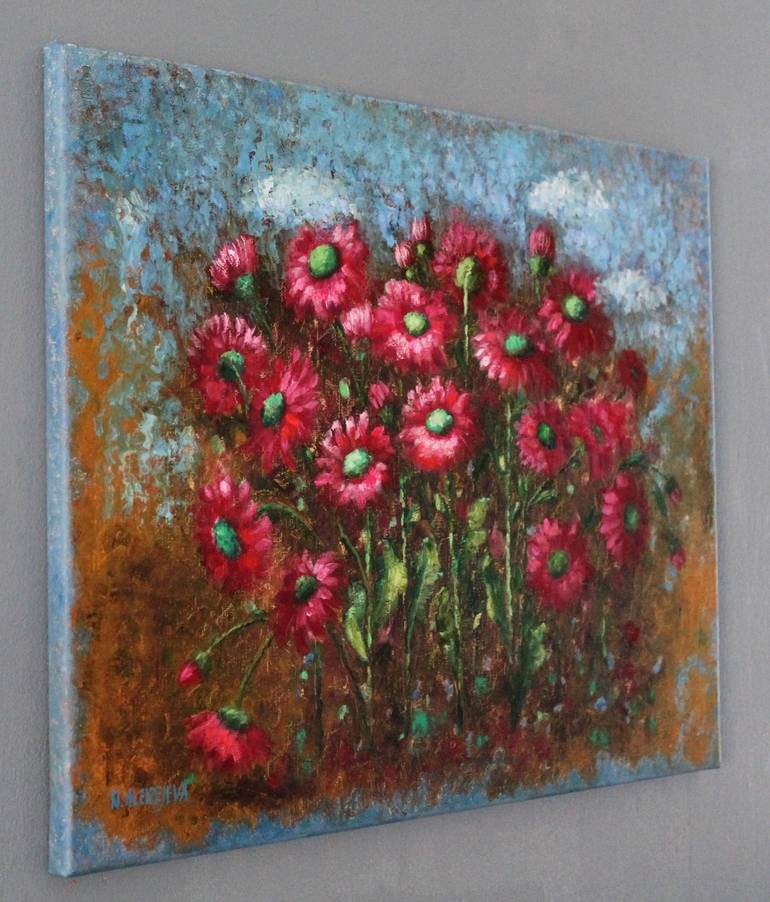 Original Impressionism Floral Painting by Natalie Aleksejeva