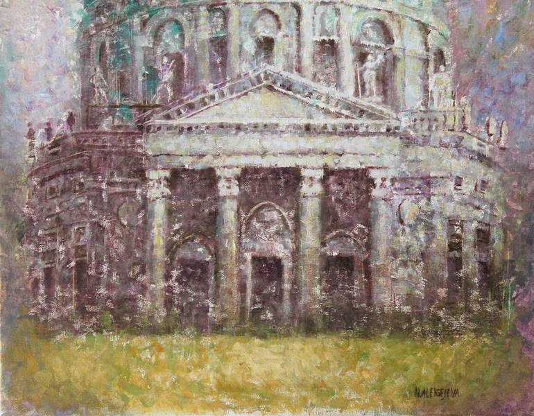 Original Impressionism Architecture Painting by Natalie Aleksejeva