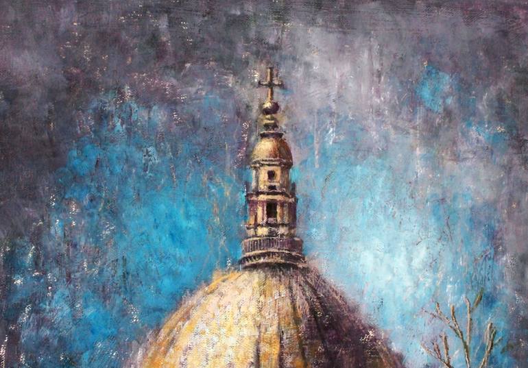 Original Impressionism Architecture Painting by Natalie Aleksejeva