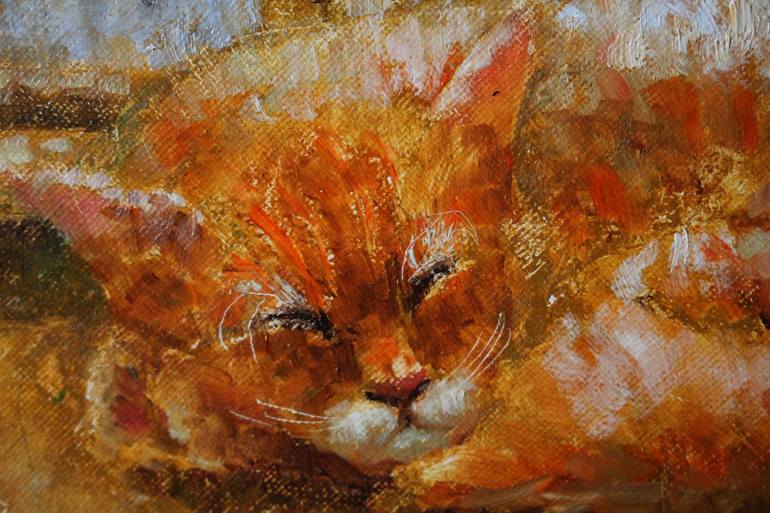 Original Impressionism Animal Painting by Natalie Aleksejeva