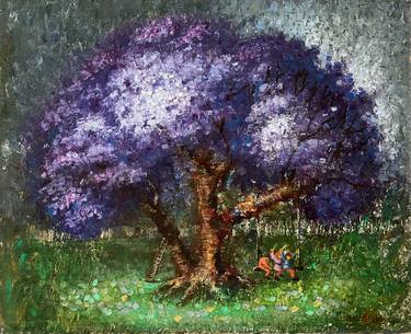 Original Impressionism Tree Paintings by Natalie Aleksejeva