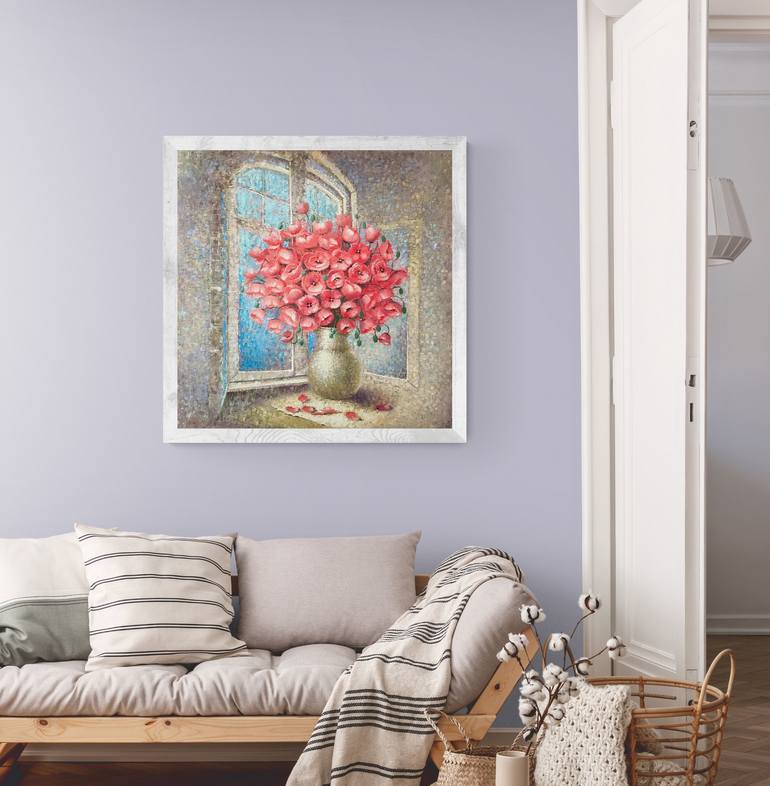 Original Floral Painting by Natalie Aleksejeva