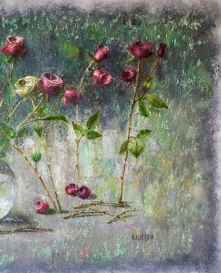 Original Floral Painting by Natalie Aleksejeva