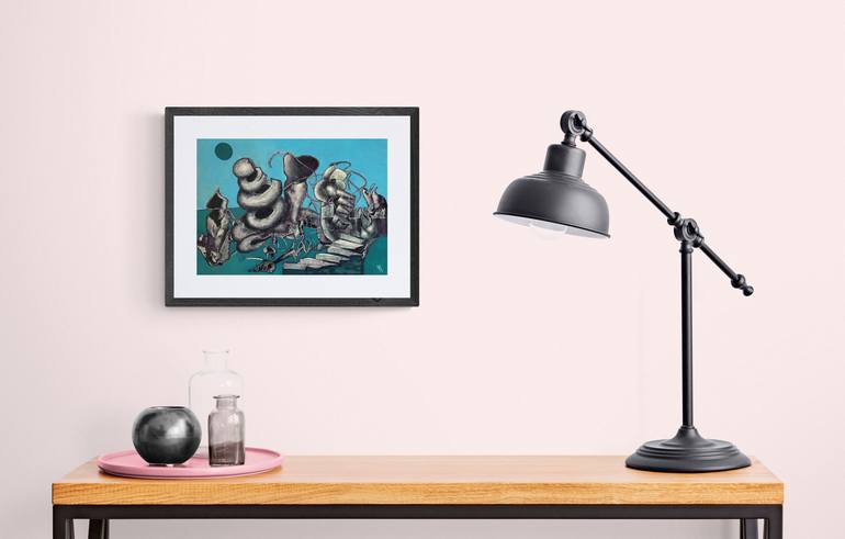 Original Surrealism Abstract Painting by Natalie Aleksejeva