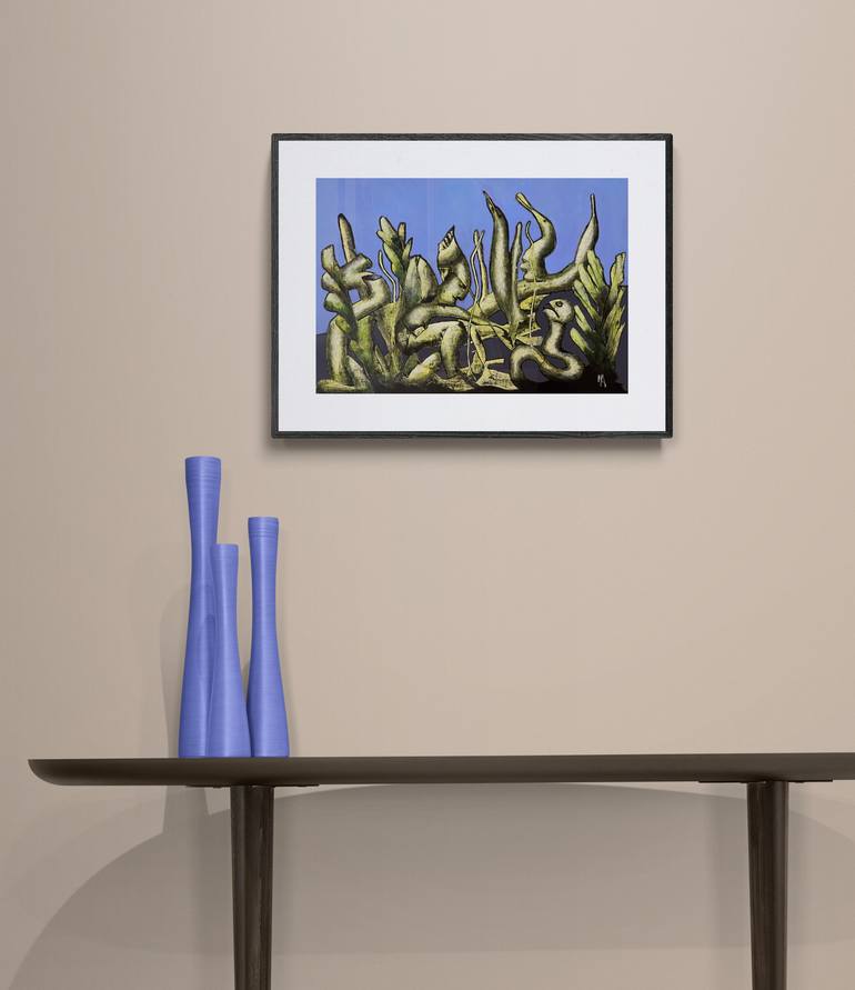 Original Surrealism Abstract Painting by Natalie Aleksejeva