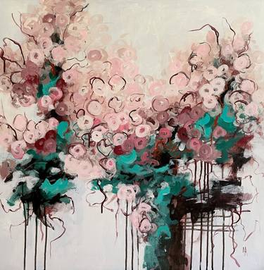 Original Abstract Expressionism Floral Paintings by Natalie Aleksejeva