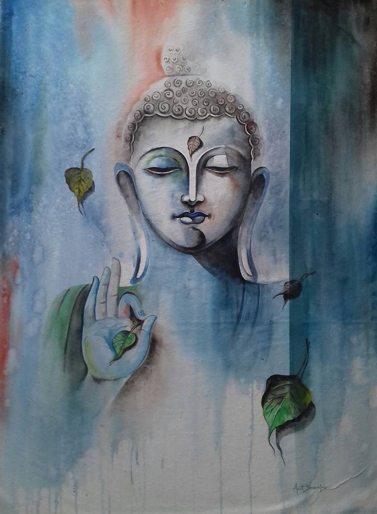 Buddha 1 Painting by Amit Banerjee | Saatchi Art