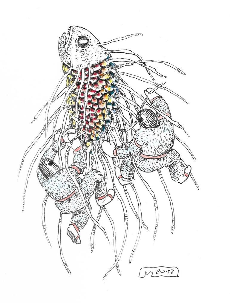 Original Figurative Animal Drawing by Marek Ben