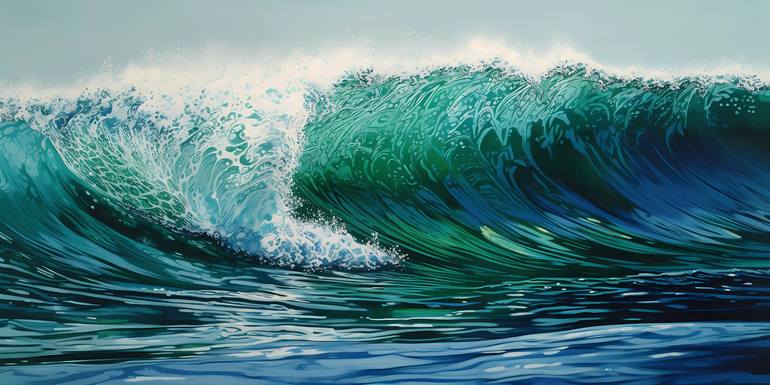 Ocean Waves - California Blue Wave No. 2 Commissioned Art Painting by ...