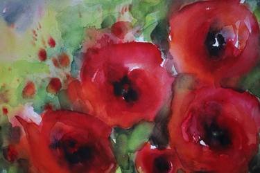 Original Fine Art Floral Paintings by MAJA POLJAK