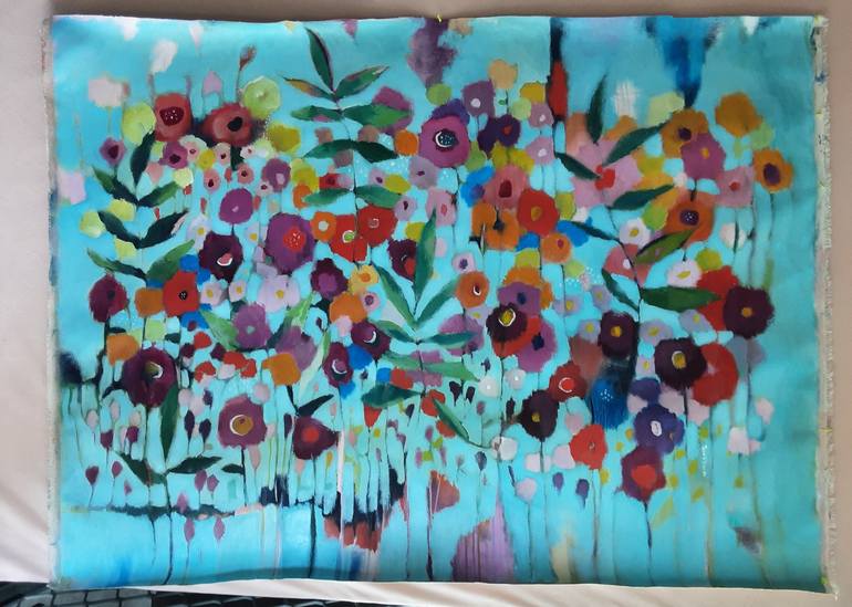 Original Abstract Floral Painting by Debra Sutton