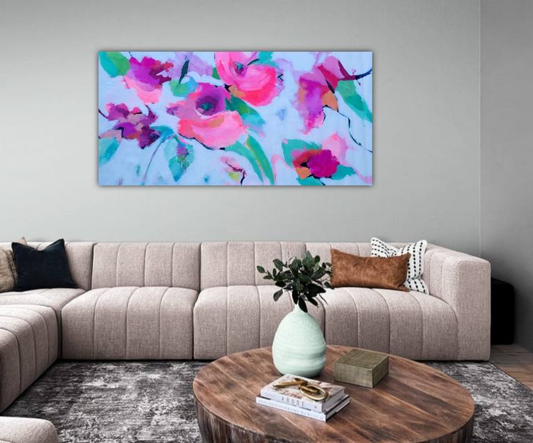 Original Abstract Floral Painting by Debra Sutton