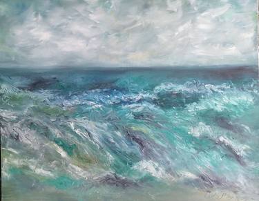 Print of Seascape Paintings by Priscilla Meintjes