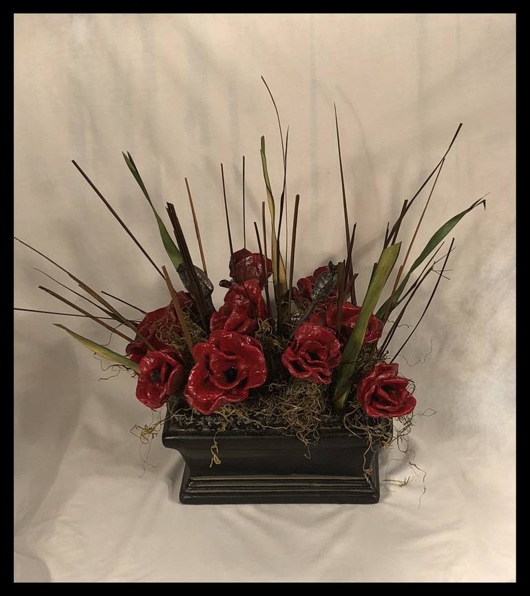 Original Floral Sculpture by Ginny Togrye