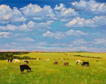 Print of Cows Paintings by Rick Osborn