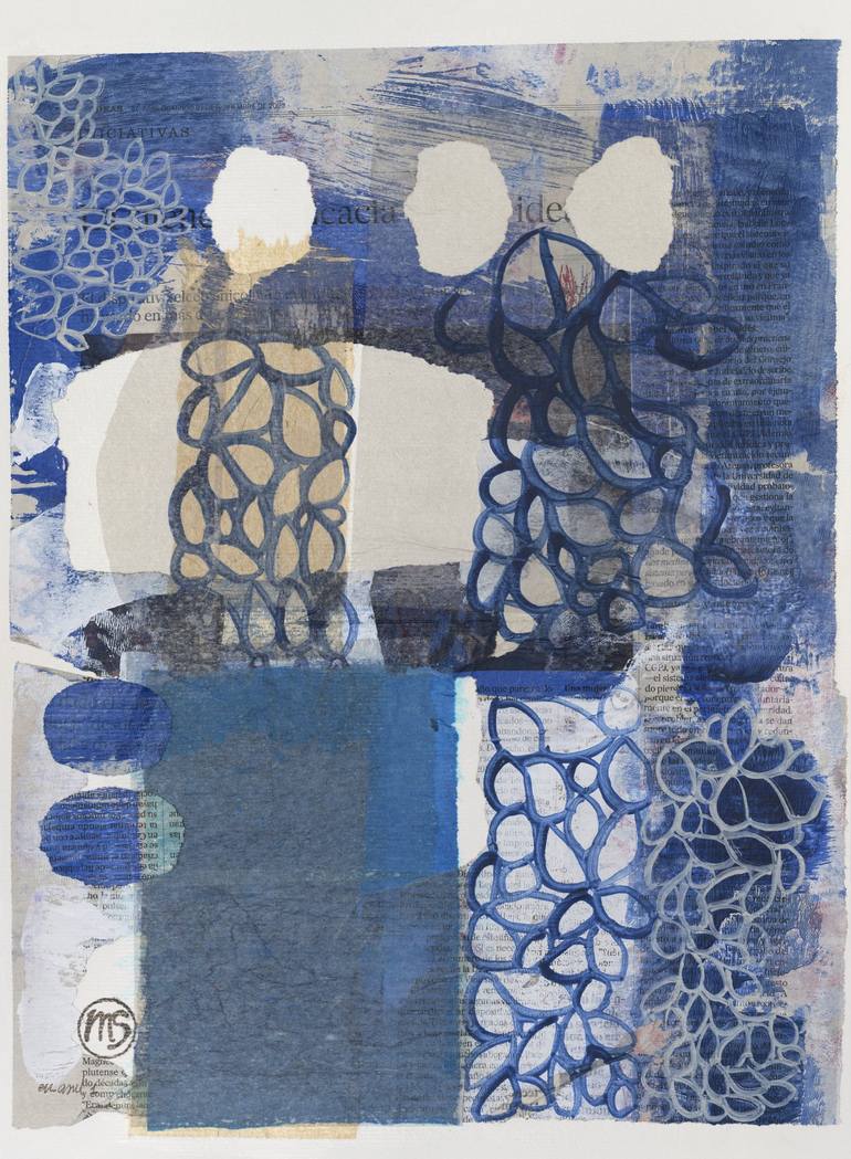 Print of Abstract Geometric Mixed Media by Marisu Solis