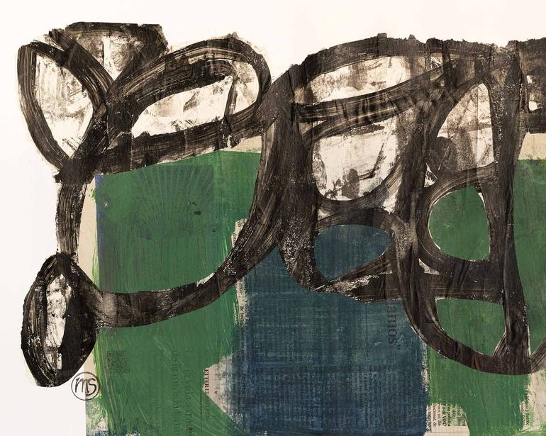 Original Abstract Expressionism Abstract Collage by Marisu Solis