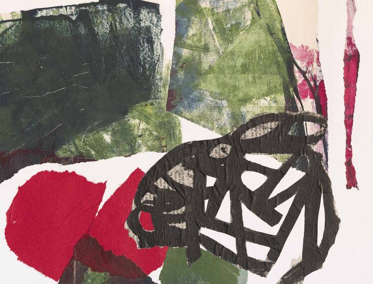Original Abstract Expressionism Abstract Collage by Marisu Solis