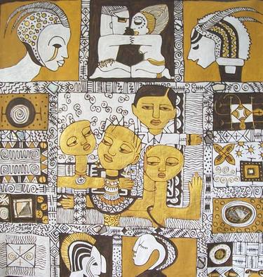 Print of Conceptual Family Printmaking by JULIET EZENWA PEARCE