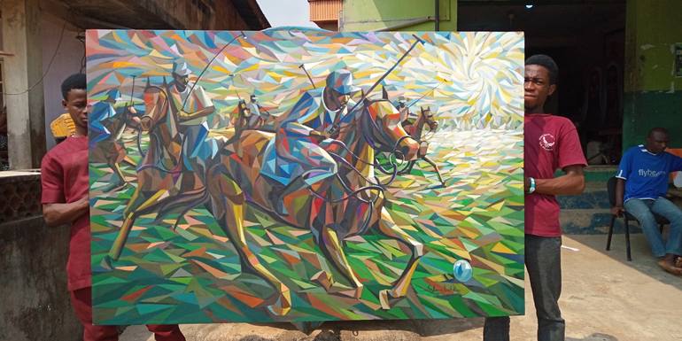 Original Abstract Expressionism Geometric Painting by Nzennaya Barry Ikechukwu