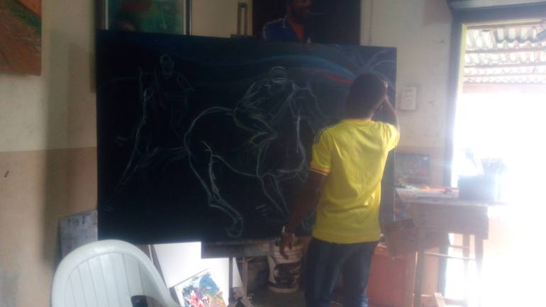 Original Abstract Expressionism Geometric Painting by Nzennaya Barry Ikechukwu