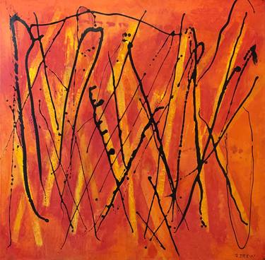 Original Abstract Expressionism Abstract Paintings by Frances R Drew