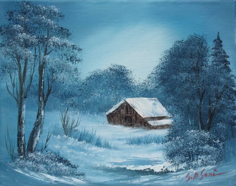 COUNTRY CABIN Painting By Sead Pozegic | Saatchi Art