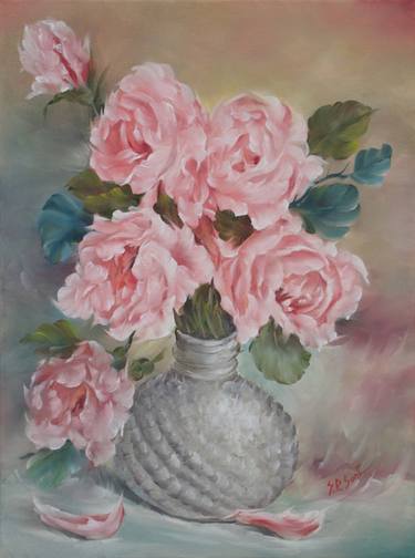 Vintage Roses Painting By Sead Pozegic Saatchi Art