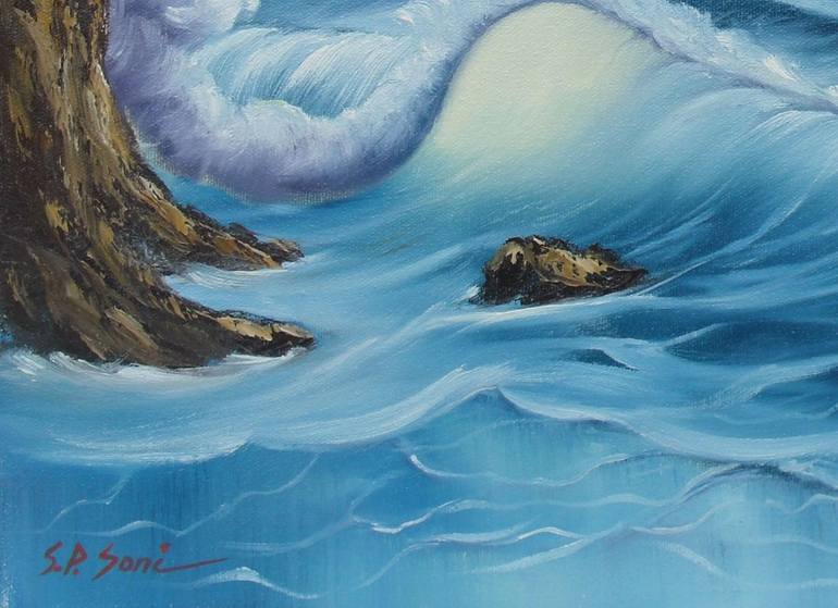Original Impressionism Seascape Painting by Sead Pozegic