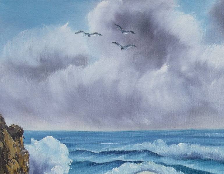 Original Impressionism Seascape Painting by Sead Pozegic
