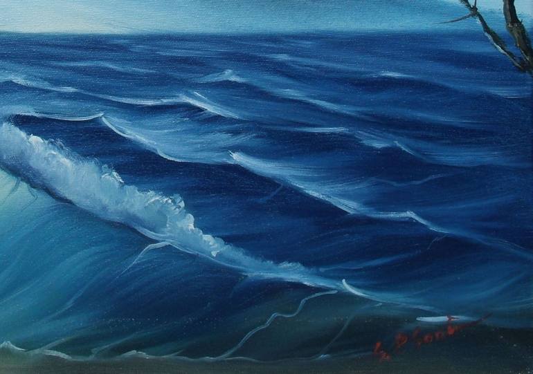 Original Impressionism Seascape Painting by Sead Pozegic