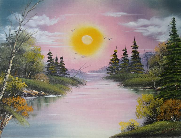 Original Landscape Painting by Sead Pozegic | Impressionism Art on Paper | FOLLOW THE SUN