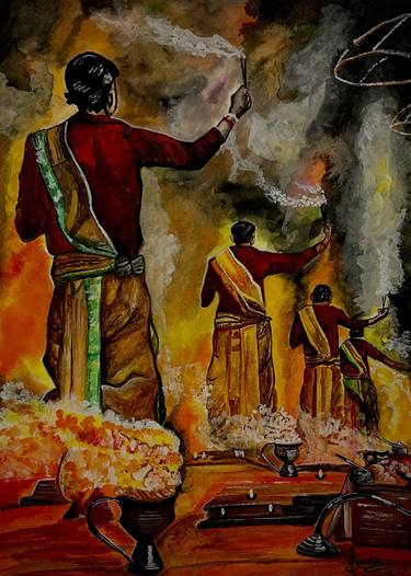 Original Figurative Religion Painting by Priyesh Soni