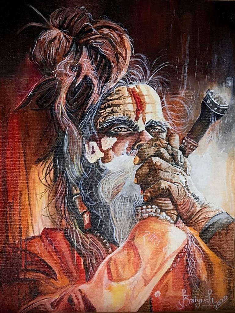 Aghori - a Shiv devotion Painting by Priyesh Soni | Saatchi Art