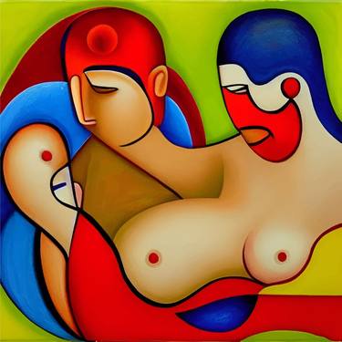 Original Cubism Nude Paintings by Kristine Kreska