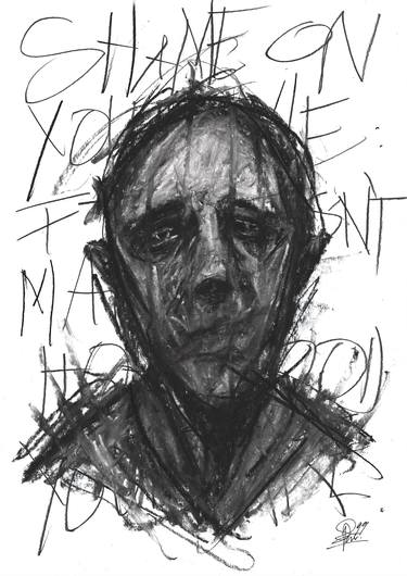 Original Expressionism Portrait Drawings by Reece Swanepoel