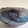 I love to make Raku firing.It's an exciting process using open fire and each work looks different.I hand build the work with special clay that is strong enough to pass the shock of firing.This turquoise bowl made by a unique technique combining an ancient Japanese firing method. with the application of a horse's tail hair the black marks of horse hair makes the bowl a one of a kind and unique decor piece.