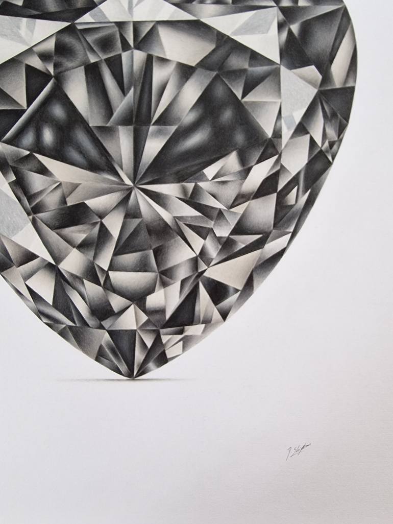 diamond black and white drawing