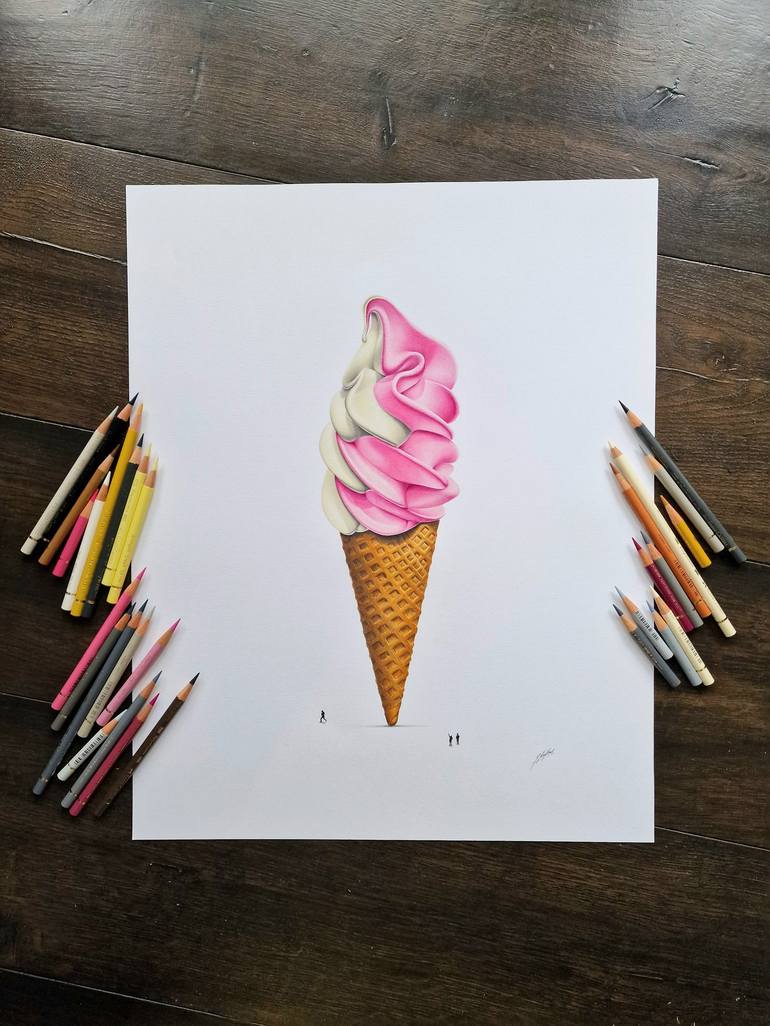Original Surrealism Food & Drink Drawing by Daniel Shipton