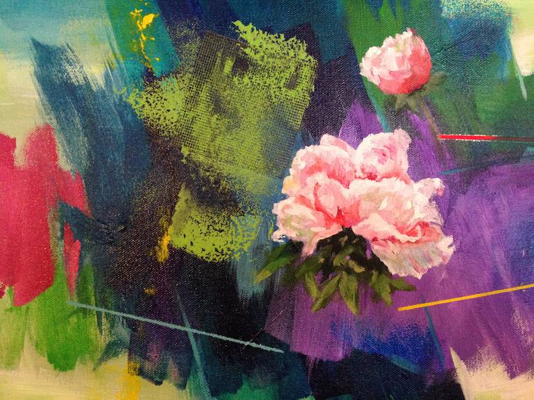 Original Conceptual Floral Painting by Guy Boster