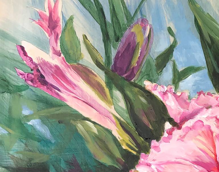 Original Impressionism Floral Painting by Guy Boster