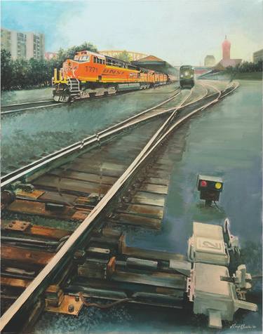 Original Impressionism Train Paintings by Guy Boster