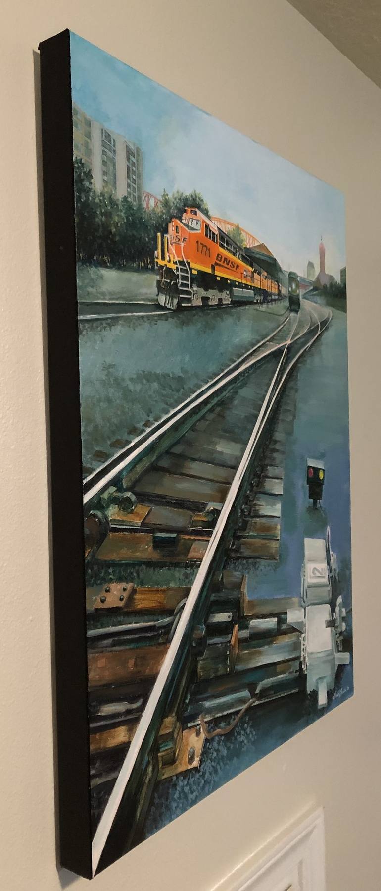 Original Impressionism Train Painting by Guy Boster