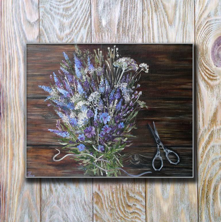 Original Art Deco Floral Painting by Katerina Petrovskaya