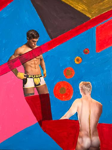 Original Abstract Men Collage by Alastair Smith