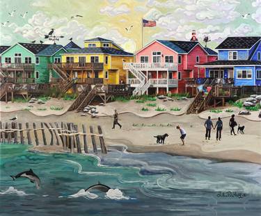 Original Folk Beach Paintings by Julie Pace Hoff