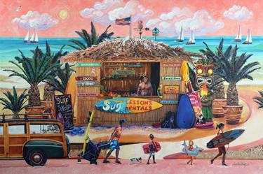 Original Folk Beach Paintings by Julie Pace Hoff