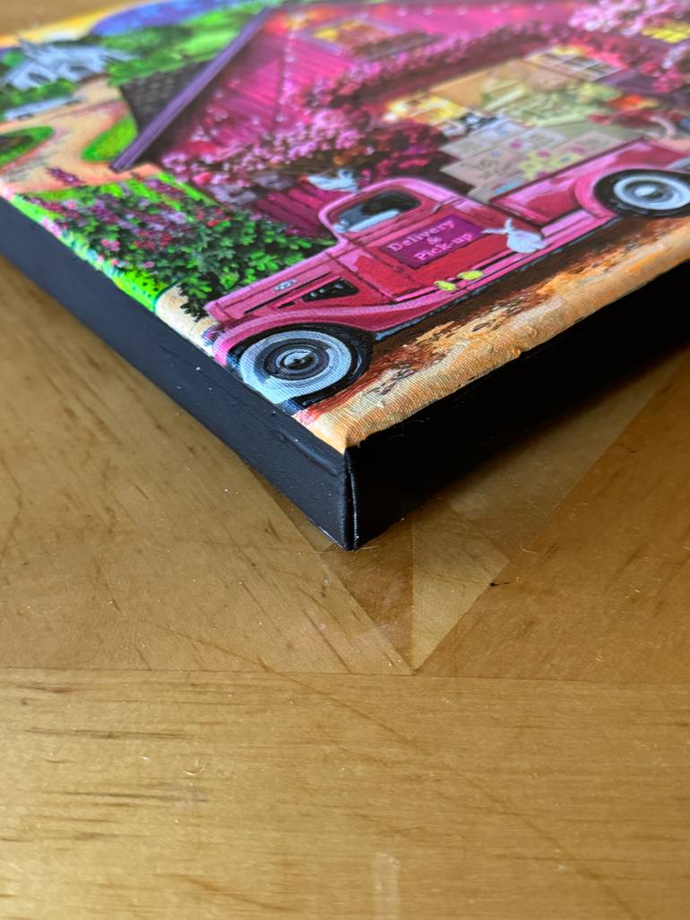 Original Folk Landscape Painting by Julie Pace Hoff